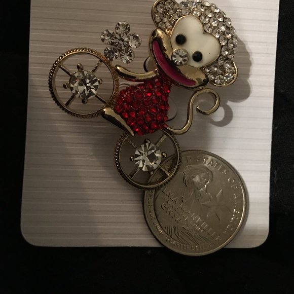 Monkey Riding A Bicycle Pin Brooch So Cute NEW Drawer 2 - Picture 7 of 8